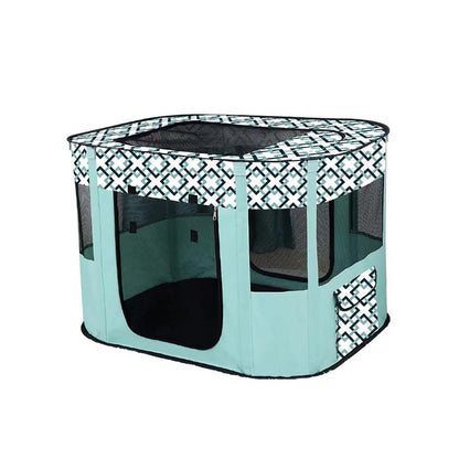 Foldable Cat Dog Kennel Pet Delivery Cage Portable Pet Fence Tent - Purple - L - Factory Direct Shop