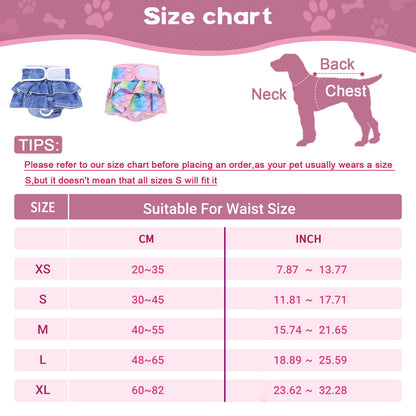 Pet Dog Diapers Female Pants Soft Breathable Underwear Reusable Sanitary Briefs - Denim Print - M - Factory Direct Shop