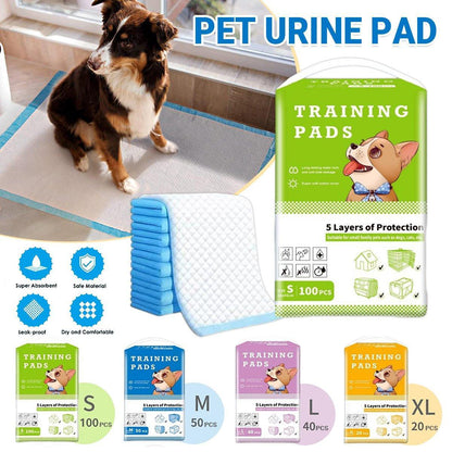 Large Puppy Dog Training Pads Pet Toilet Thickened Pee Pads Mat Indoor Absorbent - M ( 60*45cm) - 50PCS - Factory Direct Shop