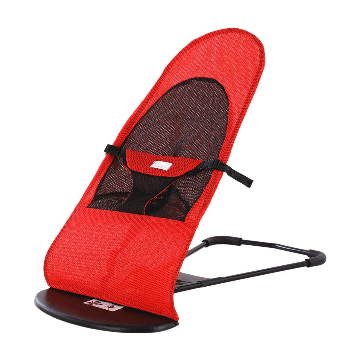 Pet Rocking Chair for Dogs Cats Foldable Pet Bed Portable Sleeping Lounger Chair - Red