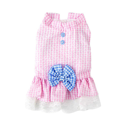 Cute Small Dog Dress Puppy Clothing Pet Apparel for Summer Fashion Outfit - Pink - L