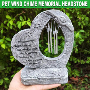 Wind Chime Pet Memorial Headstone Outdoor Garden Decoration for Remembrance