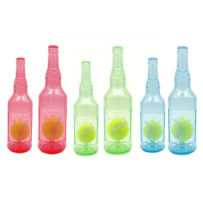 Durable Pet Teething Resistant Tennis Ball Wine Bottle Chew Toy for Dogs Play - Blue-L