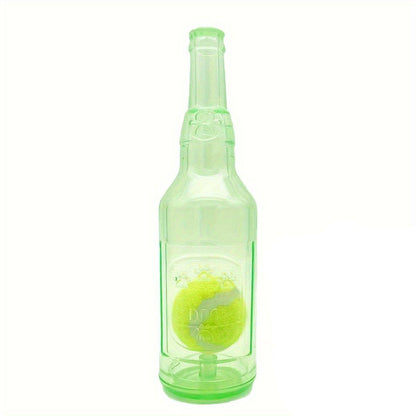 Durable Pet Teething Resistant Tennis Ball Wine Bottle Chew Toy for Dogs Play - Red-S