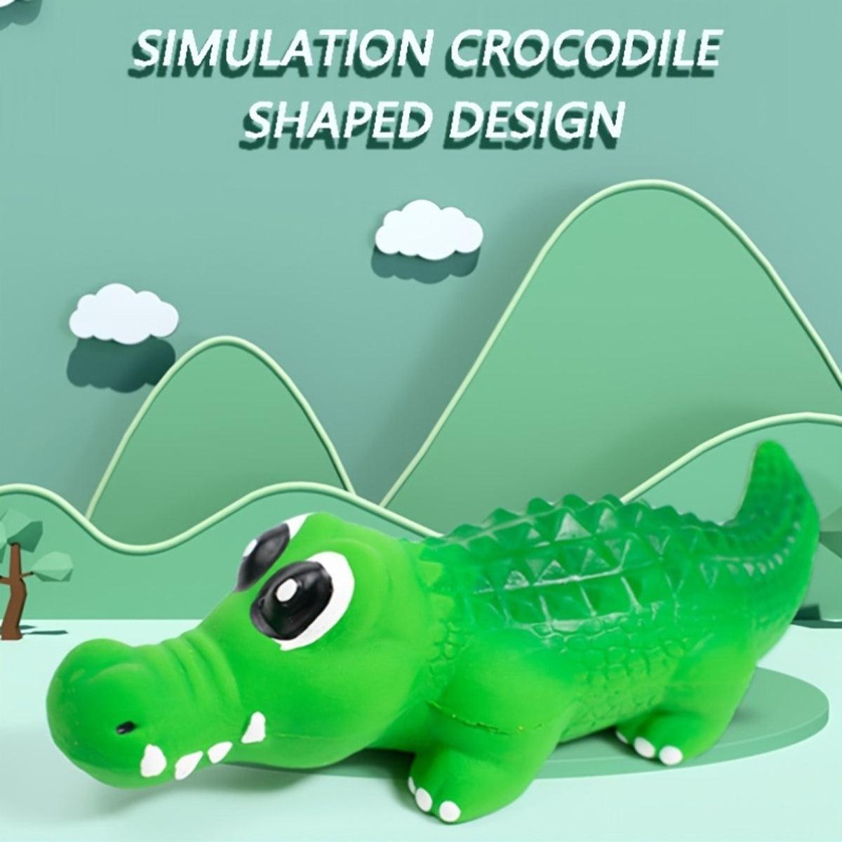 Pet Latex Toys Sounding Big Crocodile Dog Chew Toy Durable Playtime for Dogs - S - Factory Direct Shop