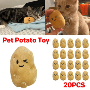 20PCS Handmade Cute Squeaky Little Potato Doll Pet Plush Doll For Dog Cat