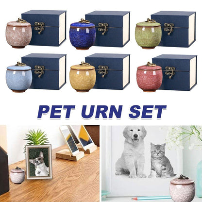 Small Pet Urn for Ashes Memorial Keepsake Urns for Dog Cat Cremation Remains - Blue
