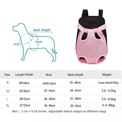S Size Pet Carrier Dog Cat Puppy Front Back Backpack Shoulder Carry Sling Pouch Bag - Pink