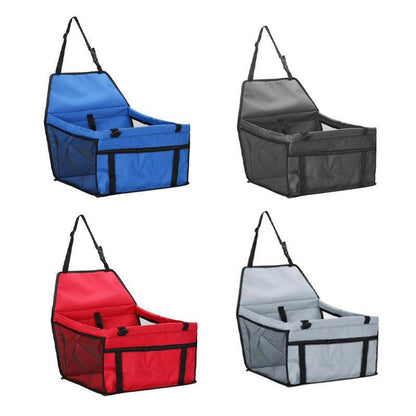 Pet Car Booster Seat Travel Carrier Basket for Cats Dogs with Secure Design - Black