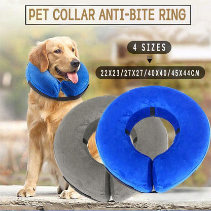 Blue Pet Dog Inflatable Soft Healing Collar Cone Wound Medical Cat Protective Jackets - S (22*23CM) - Factory Direct Shop