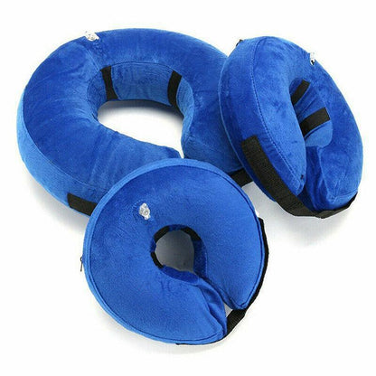Blue Pet Dog Inflatable Soft Healing Collar Cone Wound Medical Cat Protective Jackets - S (22*23CM) - Factory Direct Shop