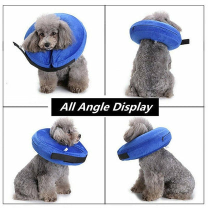 Blue Pet Dog Inflatable Soft Healing Collar Cone Wound Medical Cat Protective Jackets - S (22*23CM) - Factory Direct Shop