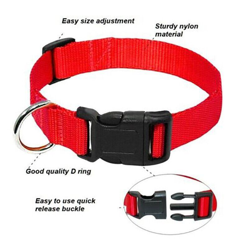 XS Size Dog Puppy Pet Collar Adjustable Nylon Toy Pink Blue Red Black - Yellow - Factory Direct Shop