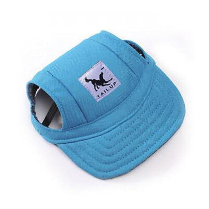 Dog Baseball Cap Outdoor Pet Sun Hat Summer Canvas Visor Puppy M Size - Red