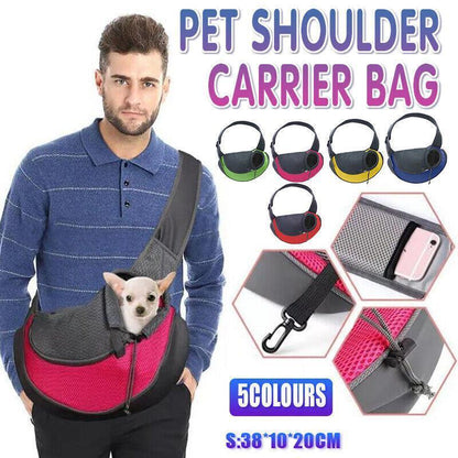S Size Pet Shoulder Carrier Bag Puppy Cat Dog Travel Sling Backpack Portable - Blue