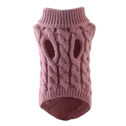 Puppy Dog Jumper Winter Warm Knitted Sweater Pet Clothes Small Dogs Coat Thermal L Size - White