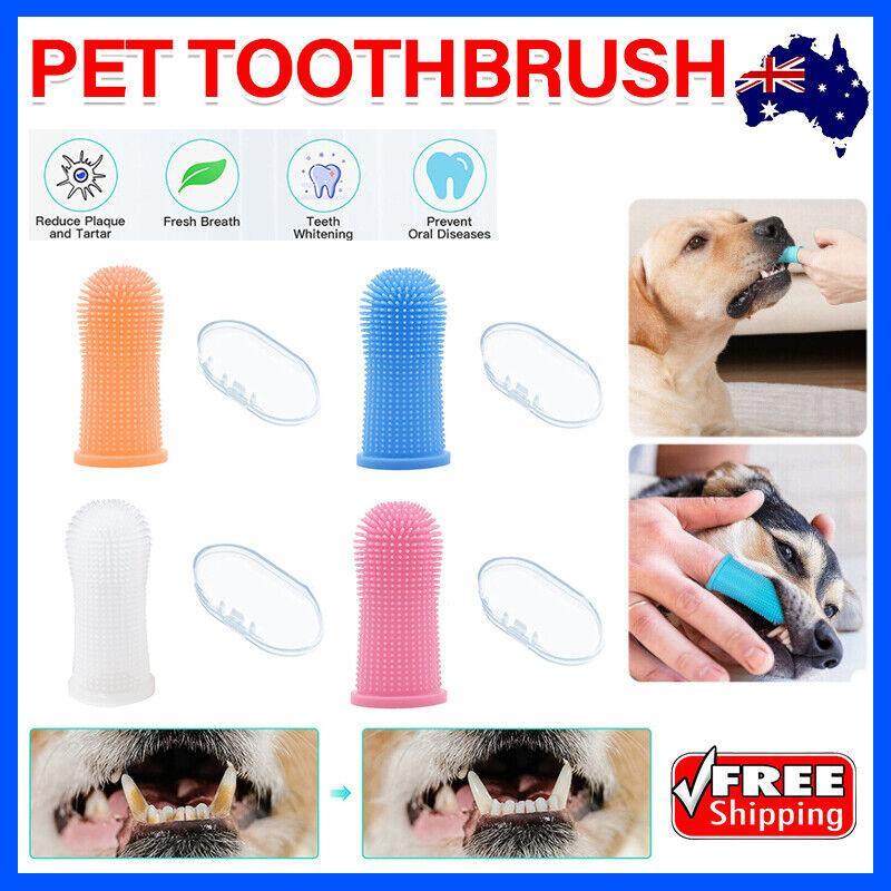 Dog Cat Super Soft Pet Finger Toothbrush Teeth Silicone Brush Care Cleaning - Yellow - Factory Direct Shop