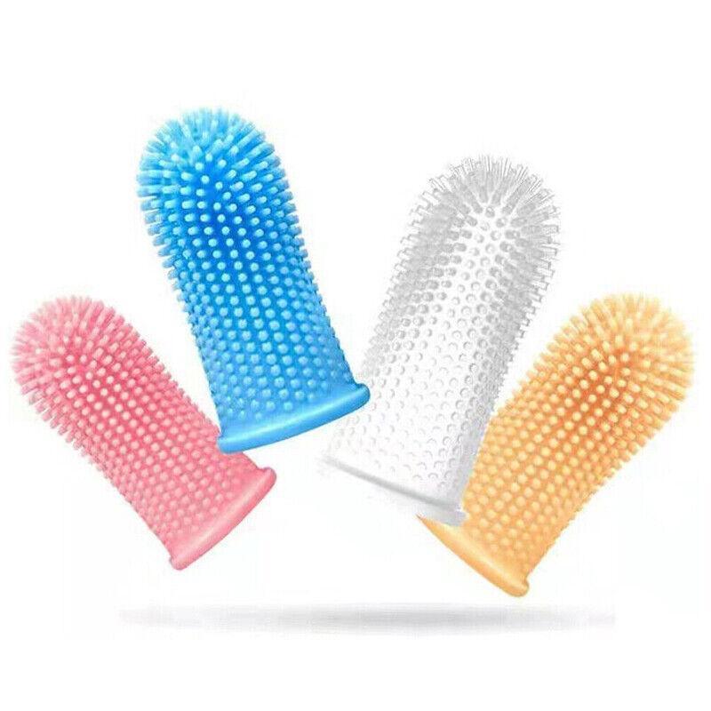 Dog Cat Super Soft Pet Finger Toothbrush Teeth Silicone Brush Care Cleaning - Yellow - Factory Direct Shop