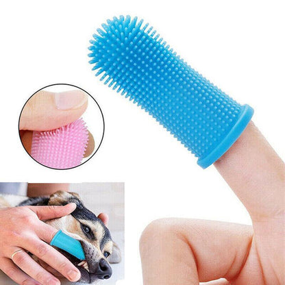 Dog Cat Super Soft Pet Finger Toothbrush Teeth Silicone Brush Care Cleaning - Yellow - Factory Direct Shop