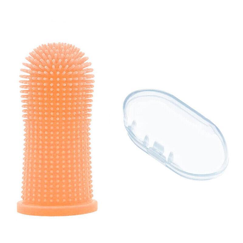 Dog Cat Super Soft Pet Finger Toothbrush Teeth Silicone Brush Care Cleaning - Yellow - Factory Direct Shop