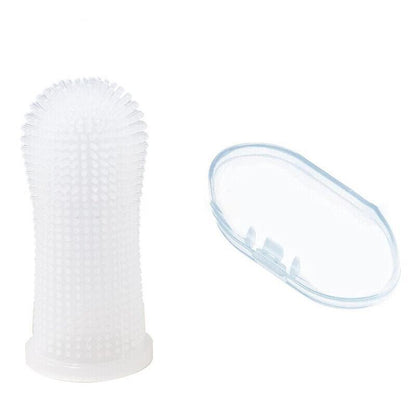 Dog Cat Super Soft Pet Finger Toothbrush Teeth Silicone Brush Care Cleaning - Yellow - Factory Direct Shop