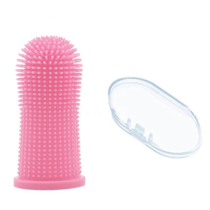 Dog Cat Super Soft Pet Finger Toothbrush Teeth Silicone Brush Care Cleaning - Yellow - Factory Direct Shop