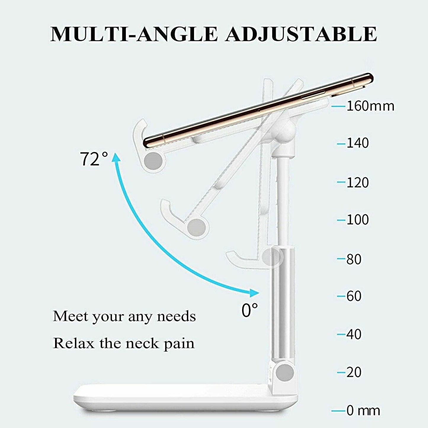 Foldable Adjustable Universal Desk Stand Holder For Mobile Phone Tablet Portable - Green