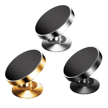 360-Degree Car Phone Holder Dashboard Mount Stand Cradle for Flat Surface - Gold