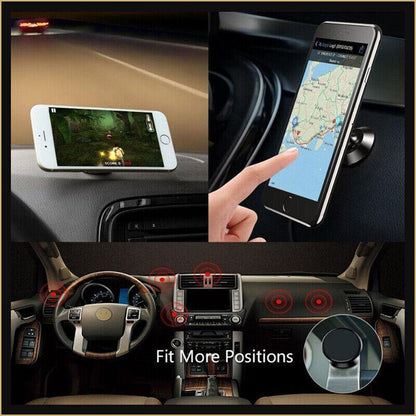 360-Degree Car Phone Holder Dashboard Mount Stand Cradle for Flat Surface - Gold
