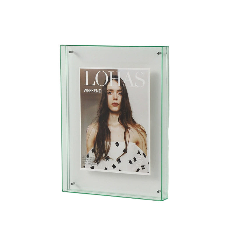 Acrylic Photo Frame Double-Sided Clear Display with Screw Mount – 16x21cm - Red