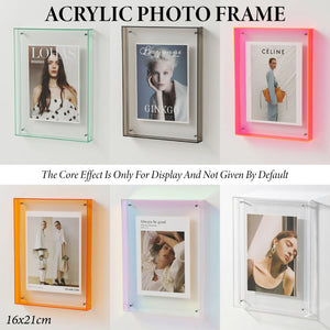 Acrylic Photo Frame Double-Sided Clear Display with Screw Mount – 16x21cm - Transparent