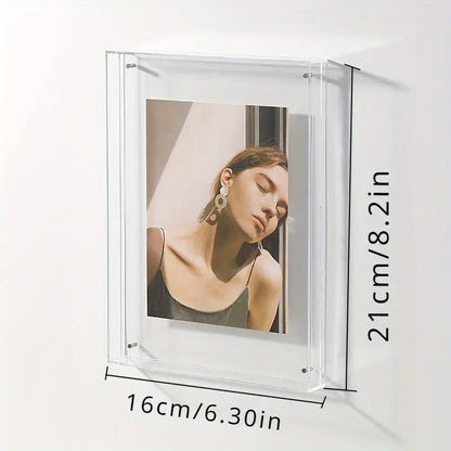 Acrylic Photo Frame Double-Sided Clear Display with Screw Mount – 16x21cm - Colorful