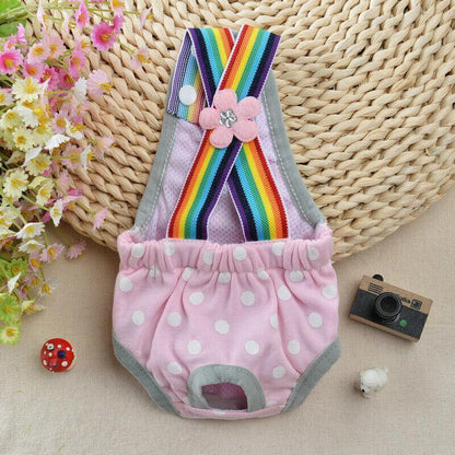 Female Pet Dog Cat Puppy Pant Menstrual Sanitary Nappy Diaper Wrap Underwear Pink - XL