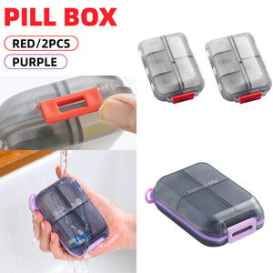 Small Pill Case Vitamin Holder Container 6/10Compartments Double Layer Holder - Red - 2PCS - Factory Direct Shop