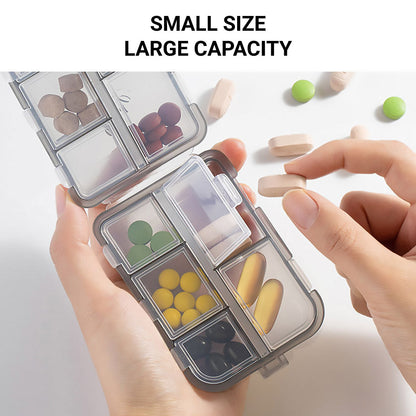 Small Pill Case Vitamin Holder Container 6/10Compartments Double Layer Holder - Red - 2PCS - Factory Direct Shop