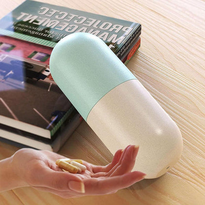Sealed 7 Compartment Rotating Pill Box Weekly Travel Capsule Organizer Case