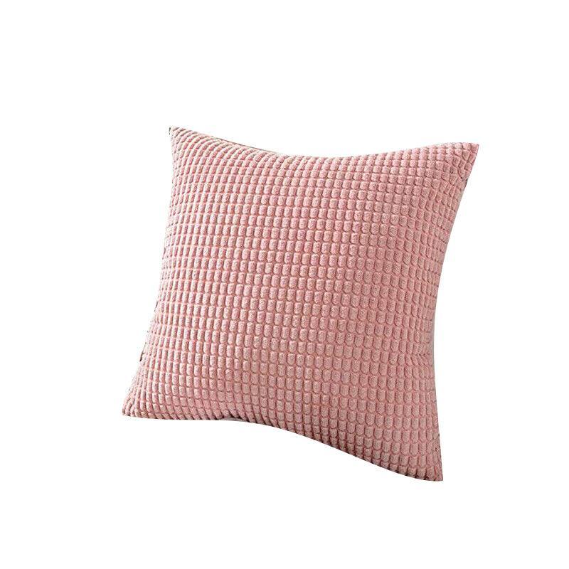45X45 Plain Solid Colour Cushion Cover Decorative Pillow Case Home Multicoloured - Coffee