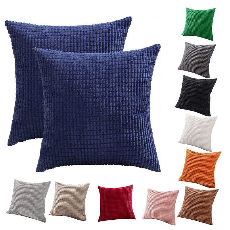 45X45 Plain Solid Colour Cushion Cover Decorative Pillow Case Home Multicoloured - Dark Grey