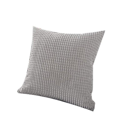 45X45 Plain Solid Colour Cushion Cover Decorative Pillow Case Home Multicoloured - Light Grey