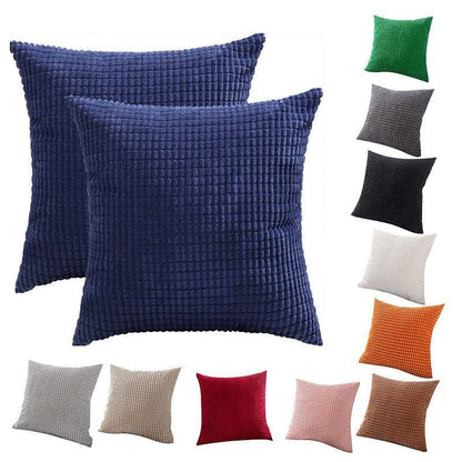 45X45 Plain Solid Colour Cushion Cover Decorative Pillow Case Home Multicoloured - Red