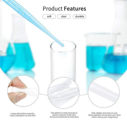 100X 3ml Disposable Graduated Plastic Pipettes for Liquid Transfer - 100PCS