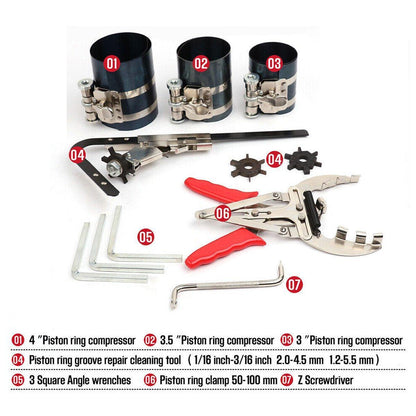 11X Auto Engine Piston Ring Service Tool Set Compressor Tools Kit for Car