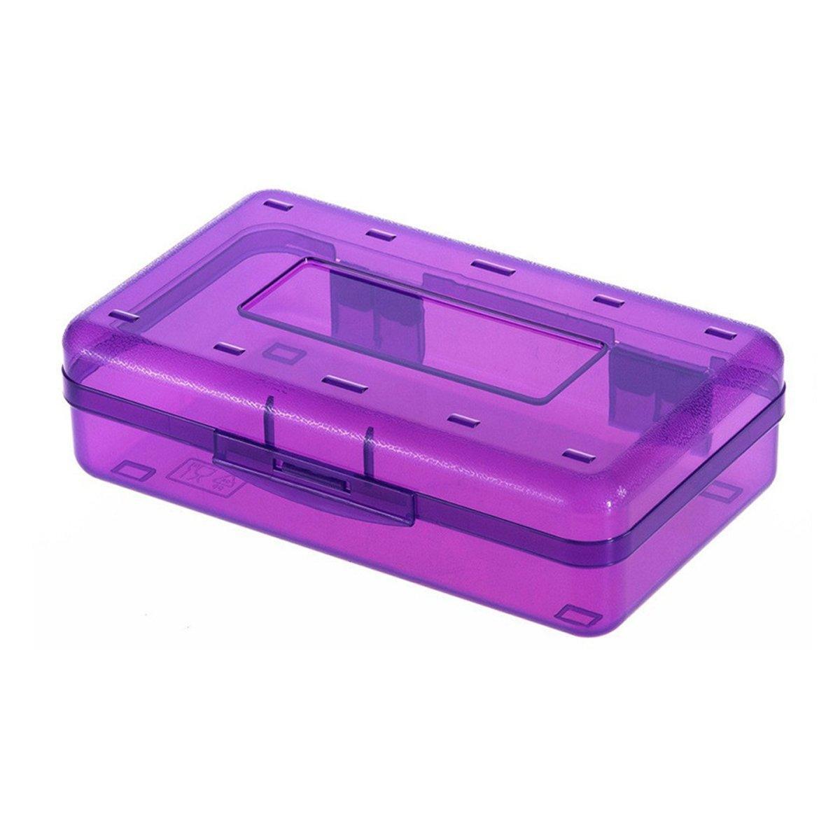 Large Capacity Transparent Plastic Pencil Case Multifunctional Student Art Box - Light Green