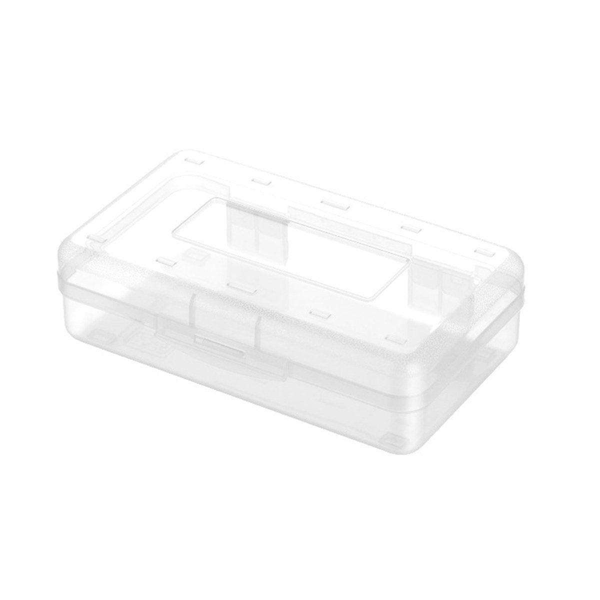 Large Capacity Transparent Plastic Pencil Case Multifunctional Student Art Box - Light Green