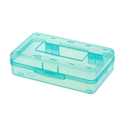 Large Capacity Transparent Plastic Pencil Case Multifunctional Student Art Box - Purple