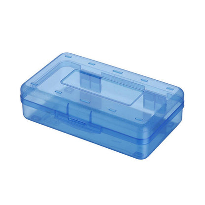 Large Capacity Transparent Plastic Pencil Case Multifunctional Student Art Box - Red