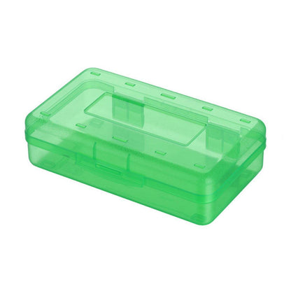 Large Capacity Transparent Plastic Pencil Case Multifunctional Student Art Box - Red