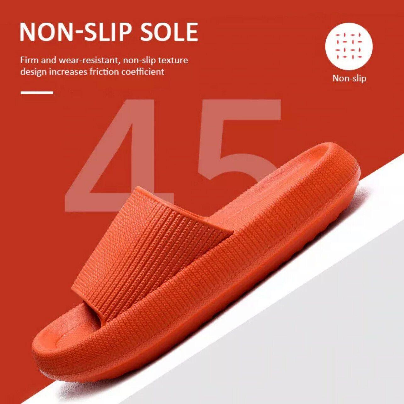 Ultra-Soft Pillow Slides EVA Slippers for Indoor Outdoor Use – Thick Anti-Slip Sole - Grey 44-45