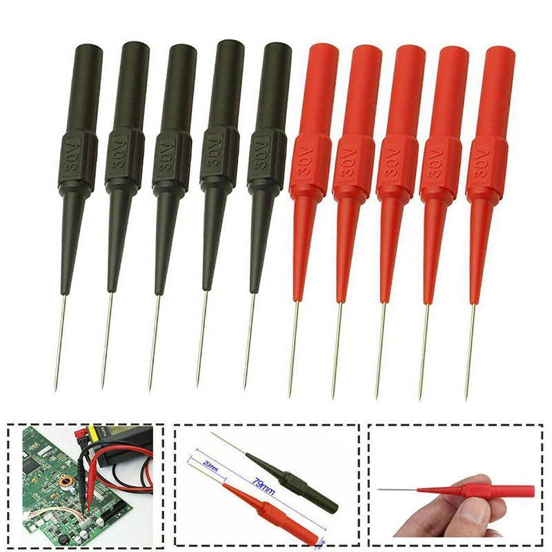 4PCS Multimeter Testing Lead Fluke Extention Back Probes Sharp Needles Micro Pins