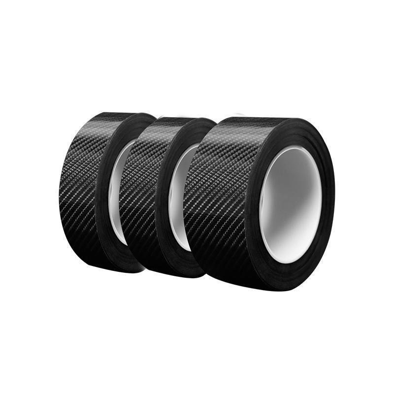 3PCS 3m Carbon Fiber Car Sticker Door Sill Anti-Scratch Tape DIY Protection Film